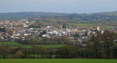 Panoramik pazar Town Axminster Devon'da County