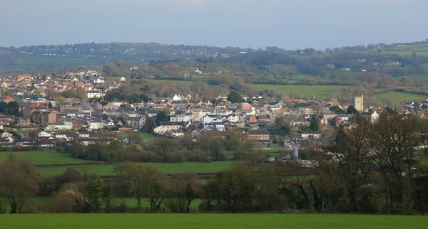 Panoramatický Pohled Trhu Města Axminster Hrabství Devon — Stock fotografie