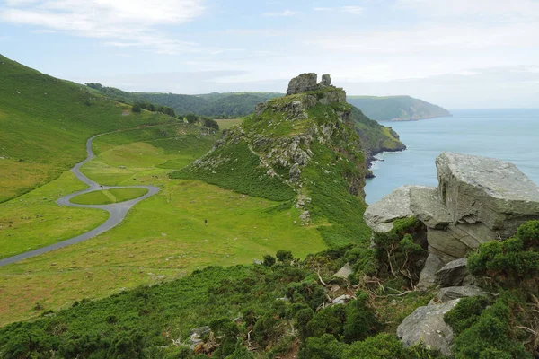 Klippornas Dal Vid Exmoors Norra Kant Devon Stockfoto