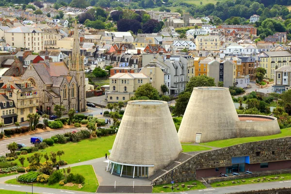 Panoramiczny Widok Nadmorskie Miasto Ilfracombe Północnym Wybrzeżu Devon Anglia Obrazek Stockowy