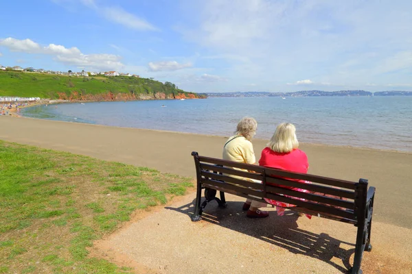 People Enjoying Summer Vacation South Devon Coast — Stock Photo, Image