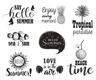 Merhaba yaz vektör set. 