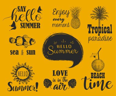 Yaz kümesi Merhaba. El yazı ile yaz koleksiyonu 