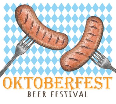 Sosis çatal, sosis octoberfest üzerinde. 