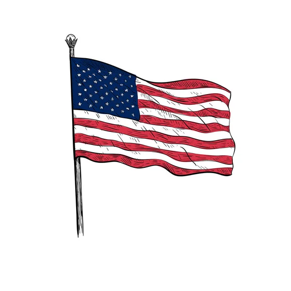 Amerikan Bayrak vektör illüstrasyonu. — Stok Vektör