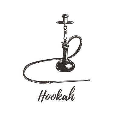  Hookah kroki el çizimi.