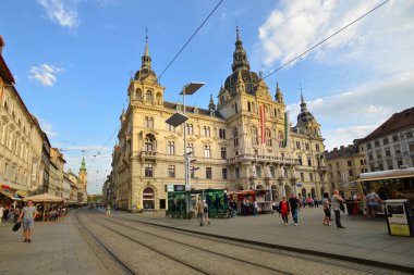 Graz, Avusturya - Nisan 29 Nisan 29:Graz şehir merkezi. 2018. Graz, Avusturya '