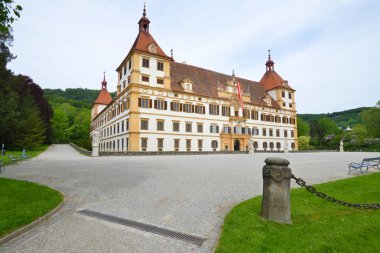 GRAZ, AUSTRIA - MAY 1:Eggenberg castle, on May 1. 2018. in Graz, Austria clipart