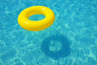Yaz tatil kavramı yüzme havuzunda yüzen renkli şişme tüp