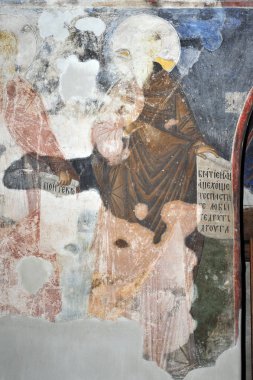 Despotovac, Sırbistan - Eylül 13:Fresco içinde ortaçağ Sırp Otrhodox Manastırı Manasija, 13 Eylül boyama. 2017. Despotovac, Sırbistan '