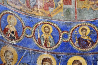 Despotovac, Sırbistan - Eylül 13:Fresco içinde ortaçağ Sırp Otrhodox Manastırı Manasija, 13 Eylül boyama. 2017. Despotovac, Sırbistan '