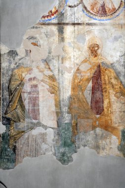 Despotovac, Sırbistan - Eylül 13:Fresco içinde ortaçağ Sırp Otrhodox Manastırı Manasija, 13 Eylül boyama. 2017. Despotovac, Sırbistan '