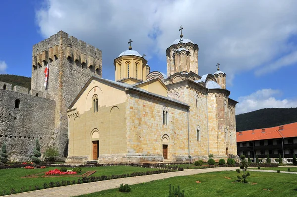 Despotovac, Sırbistan - 13 Eylül: Ortaçağ Sırp Otrhodox Manastırı Manasija üzerinde 13 Eylül. 2017. Despotovac, Sırbistan '