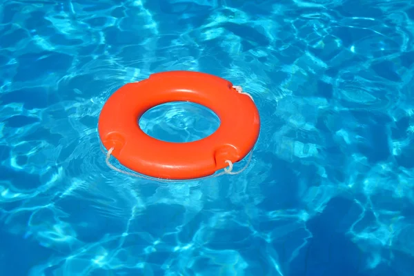 Colorful Lifeguard Tube Floating Swimming Pool Summer Vacation Concept — Stock Photo, Image