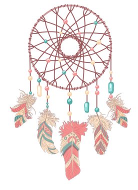 İzole Dreamcatcher vektör çizim