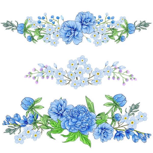 Ensemble Botanique Floral Vectoriel — Image vectorielle