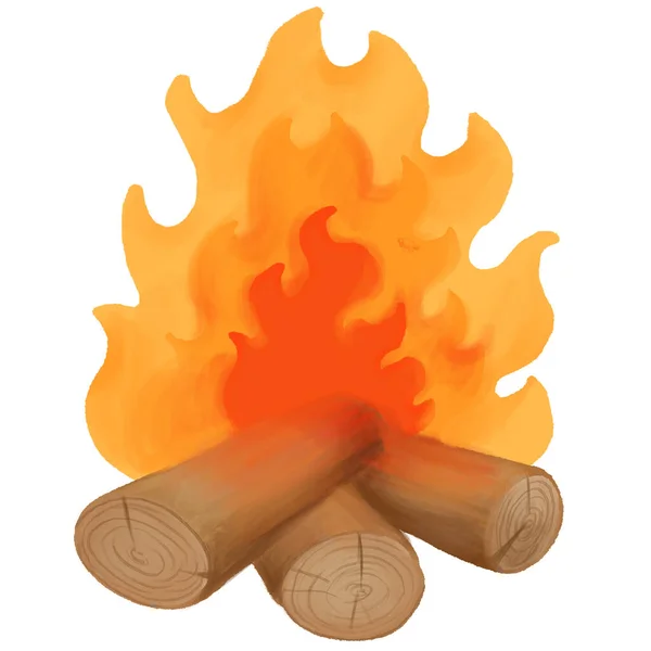 Campsite Fire Icon Clipping Path Included Illustration — Stock Photo, Image