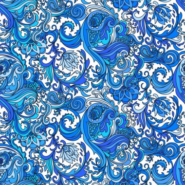 Kusursuz bitkiler el yapımı desen, soyut doğa arkaplan. Duvar kağıdı, şablon dolguları, web sayfası arka planı, yüzey dokuları için kullanılabilir.. 