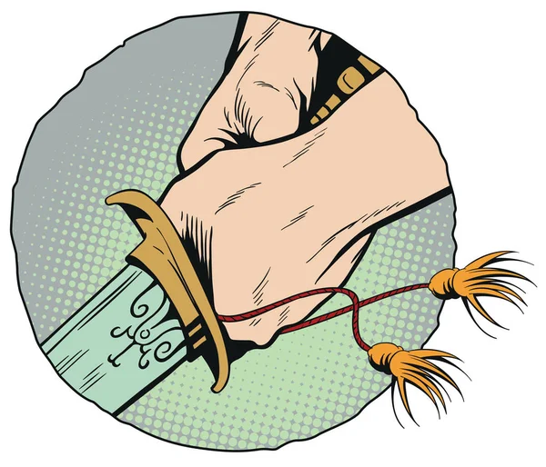 Απόθεμα Ενδεικτικά Χέρια Ένα Σπαθί Σαμουράι — Διανυσματικό Αρχείο