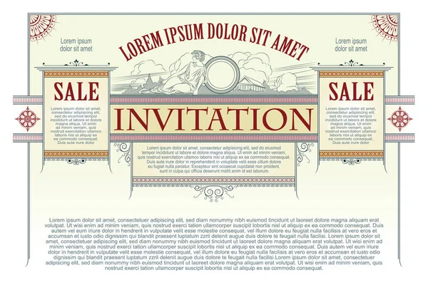 Vector Template Advertisements Flyer Web Wedding Other Invitations Greeting Cards — Stock Vector