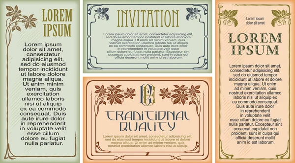 Шаблоны Объявлений Листовок Веб Страниц Свадебных Других Приглашений Поздравительных Открыток — стоковый вектор