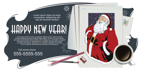 ストック イラスト レトロなスタイルのポップアートとビンテージ広告の人々 コラージュをテーマにクリスマスと新年 — ストックベクタ