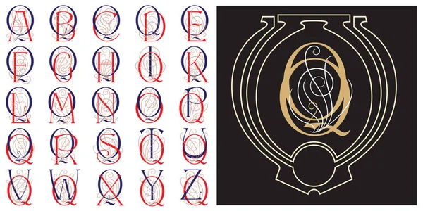 Vector monogram voor bruiloft, uitnodigingen of wenskaarten. — Stockvector