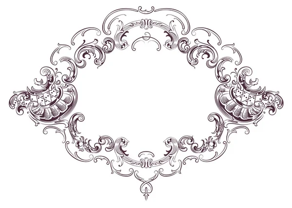 Luxury vector frame with border in rococo style — Stock Vector