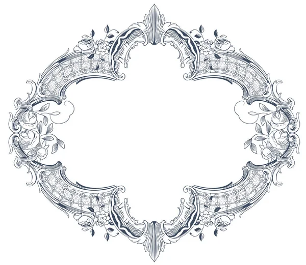 Marco vectorial de lujo con borde en estilo rococó — Archivo Imágenes Vectoriales
