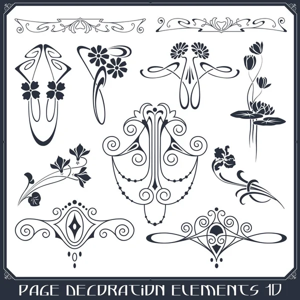 Vector set of calligraphic design elements and page decor. — Stock Vector