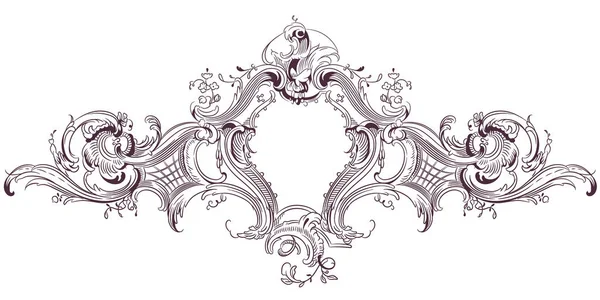 Luxury vector frame with border in rococo style — Stock Vector