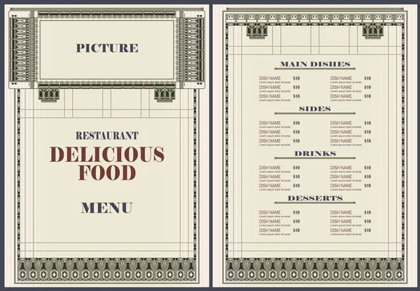 Modelo de menu de restaurante ou outro design . —  Vetores de Stock