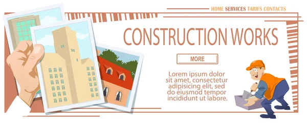 Les Ouvriers Construisent Une Maison Les Constructeurs Font Briquetage Des — Image vectorielle