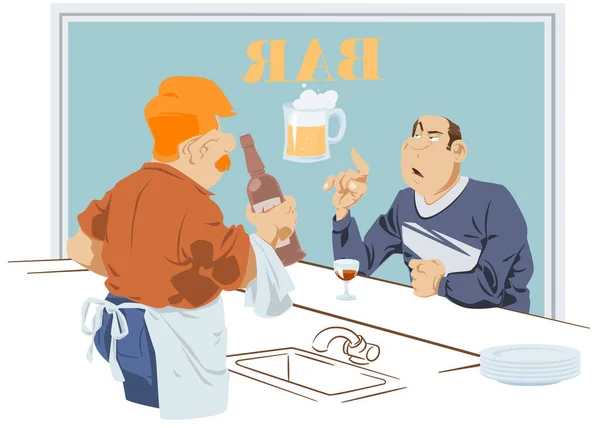 Client Bar Commande Verre Barman Concept Illustration Pour Développement Sites — Image vectorielle