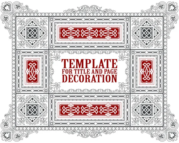 Decorative Borders Frames Art Nouveau Style Template Advertisements Greeting Cards — Stock Vector