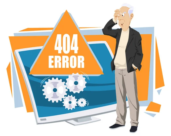 404 Λάθος Αφηρημένη Έννοια Αστείοι Άνθρωποι Εικονογράφηση Αποθέματος — Διανυσματικό Αρχείο