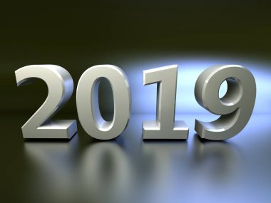 Yeni 2019 yılı 3d resimler beyaz