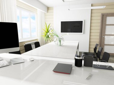 Ofis iç modern tarzı 3d rendering
