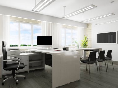 Ofis iç modern tarzı 3d rendering