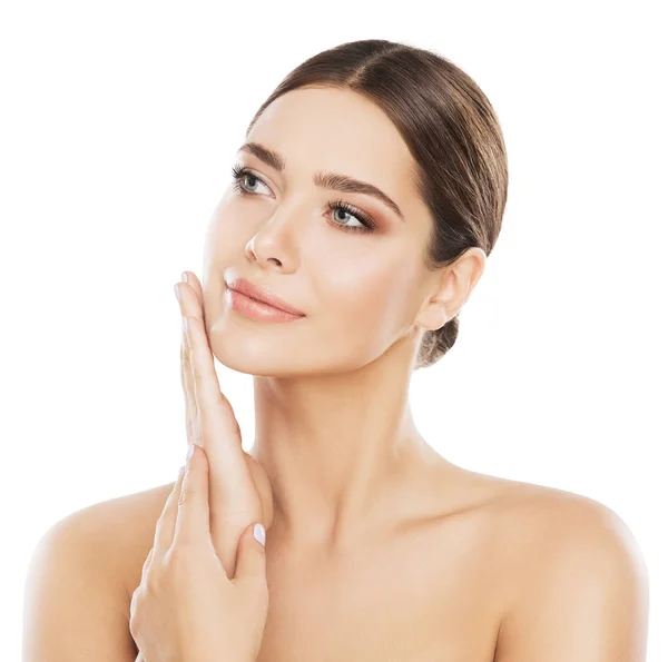 Cuidado Piel Belleza Facial Maquillaje Natural Mujer Cuidado Piel Niña — Foto de Stock