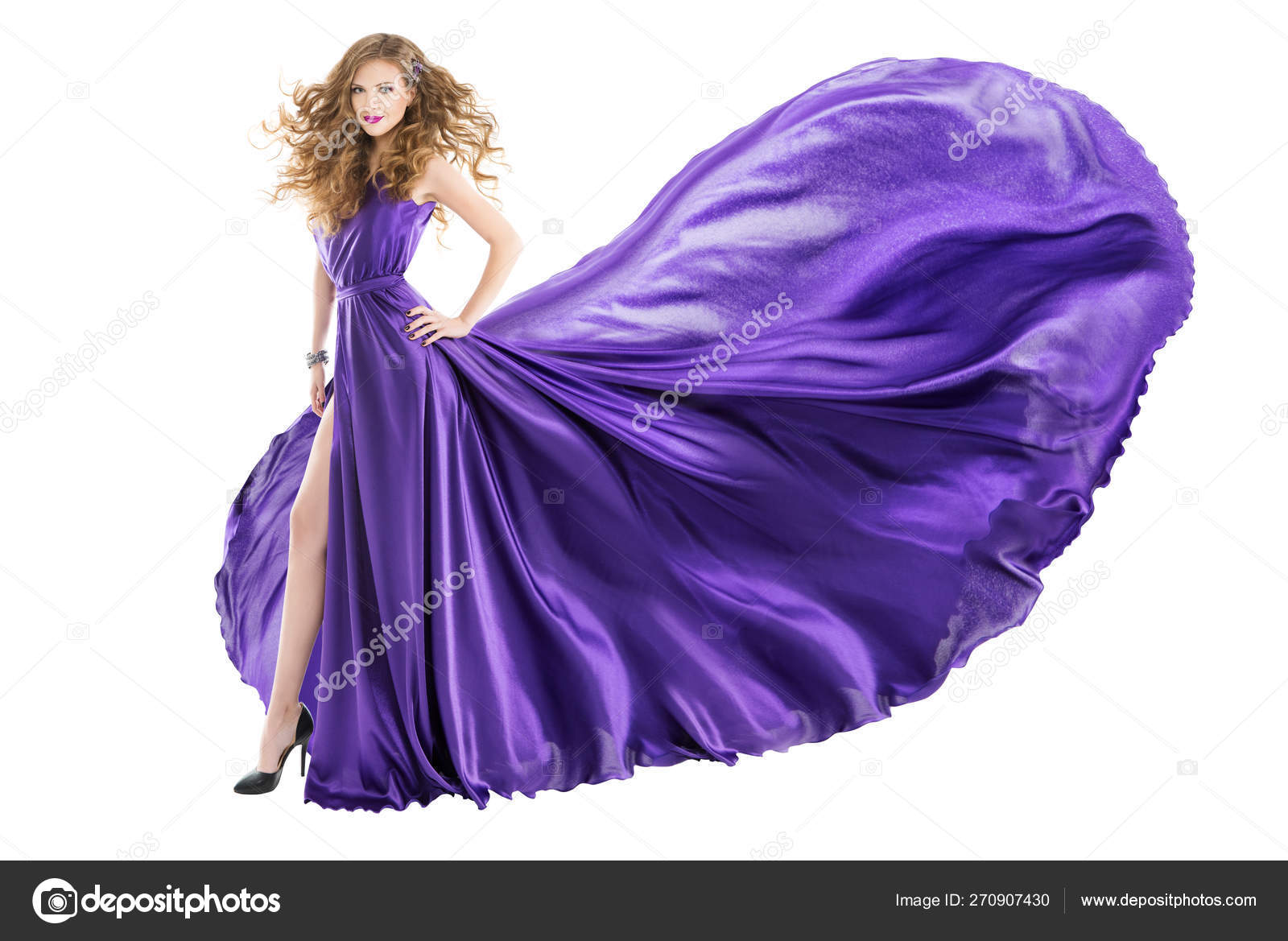 Designart 'Beautiful Purple Dress With Folds On Fashion Mannequin