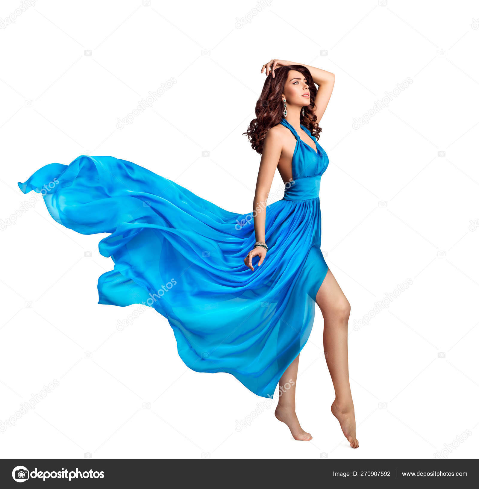 woman blue dress