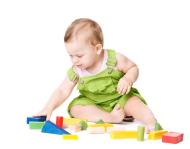 Bebek Oyuncak Blokları, Renkli Bina Tuğlaları ile Çocuk Oyna