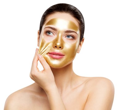 Kadın Altın Maske, Güzel Model Altın Yüz Cilt Kozmetik
