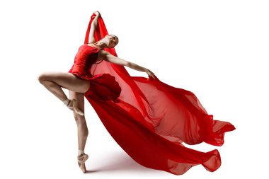 Modern Balerin Dans, Pointe Shoes Dansçısı, Issız Beyaz Arkaplan