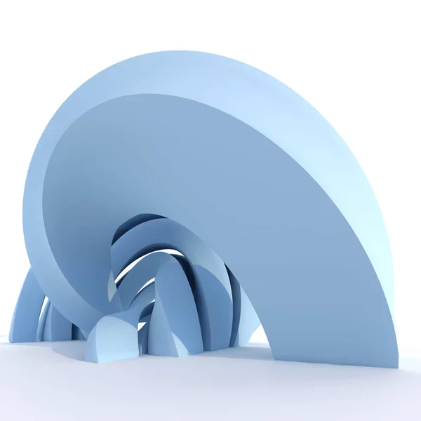 Abstract blue curved sculpture — Stock Photo, Image