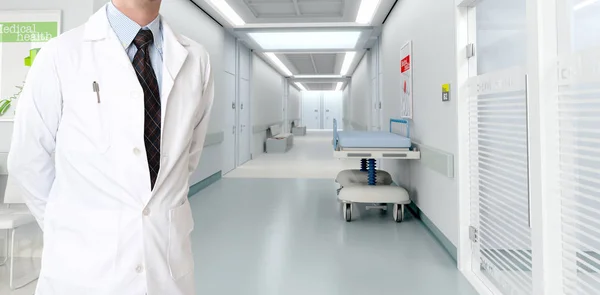 Male doctor in a modern hospital — Stock Photo, Image