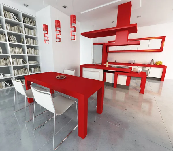 Red and white loft — Stock Photo, Image