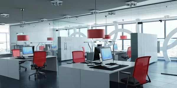 现代公司办公室红色 — 图库照片
