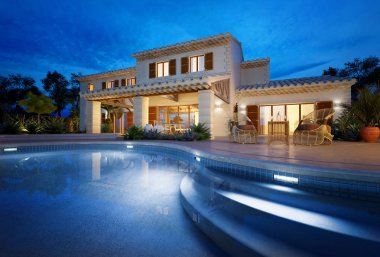 Yüzme havuzu ile Akdeniz villa